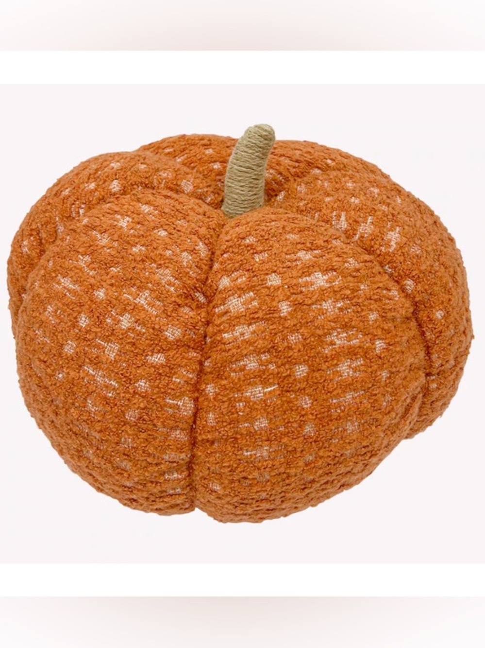 Large Textured Knit Pumpkin Accent - Pillow Orange